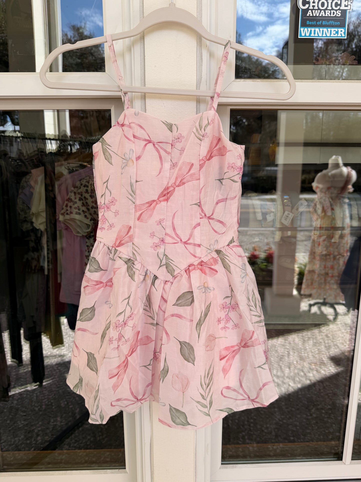 Floral Pink Bow Dress