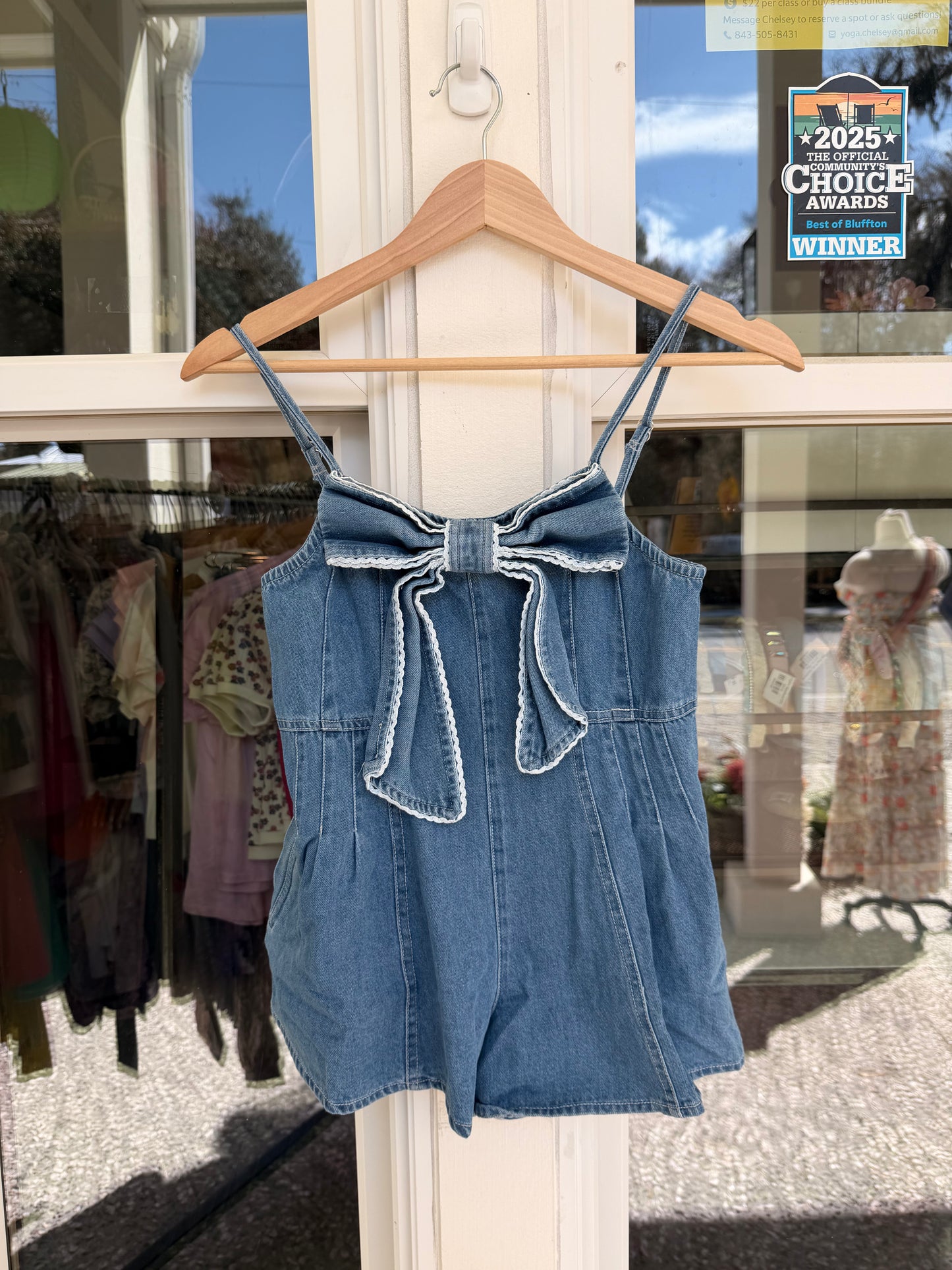 Denim Bow Romper