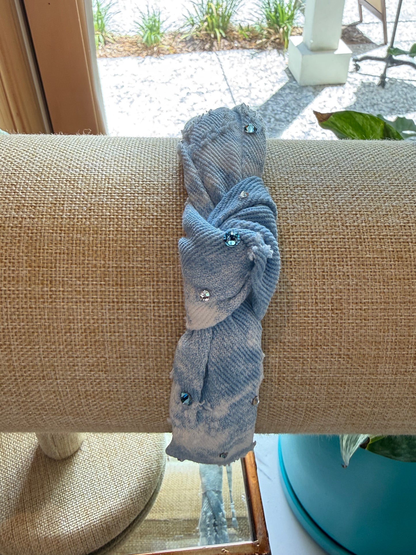 td knot denim headband