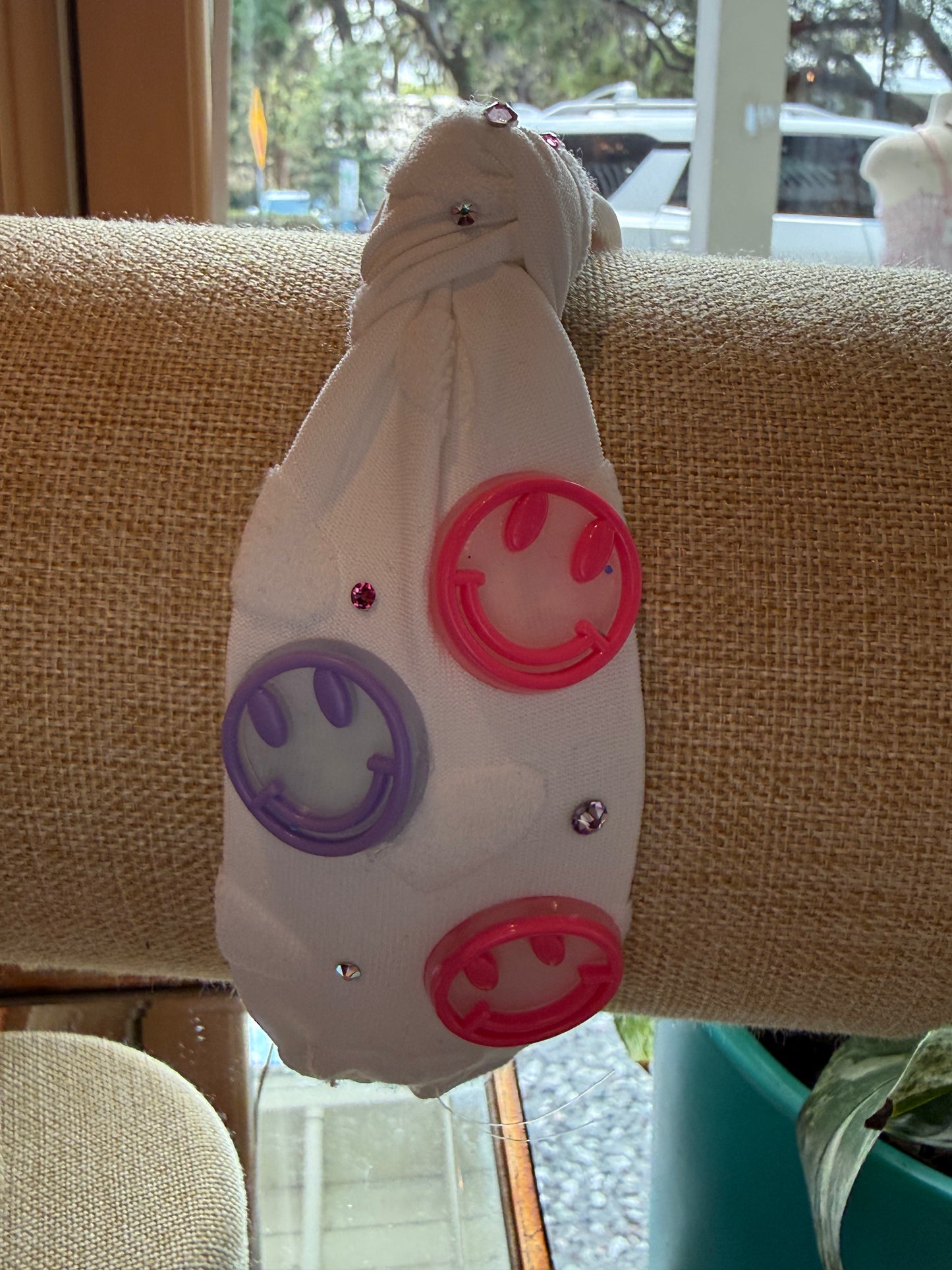 smile charm knot headband