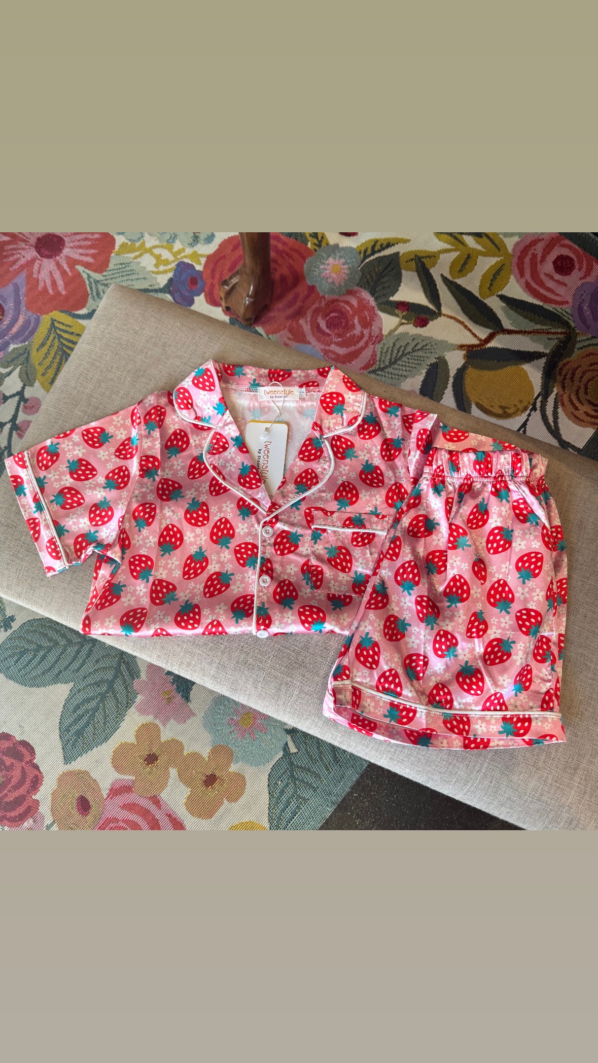 Strawberry Print Pajama Set