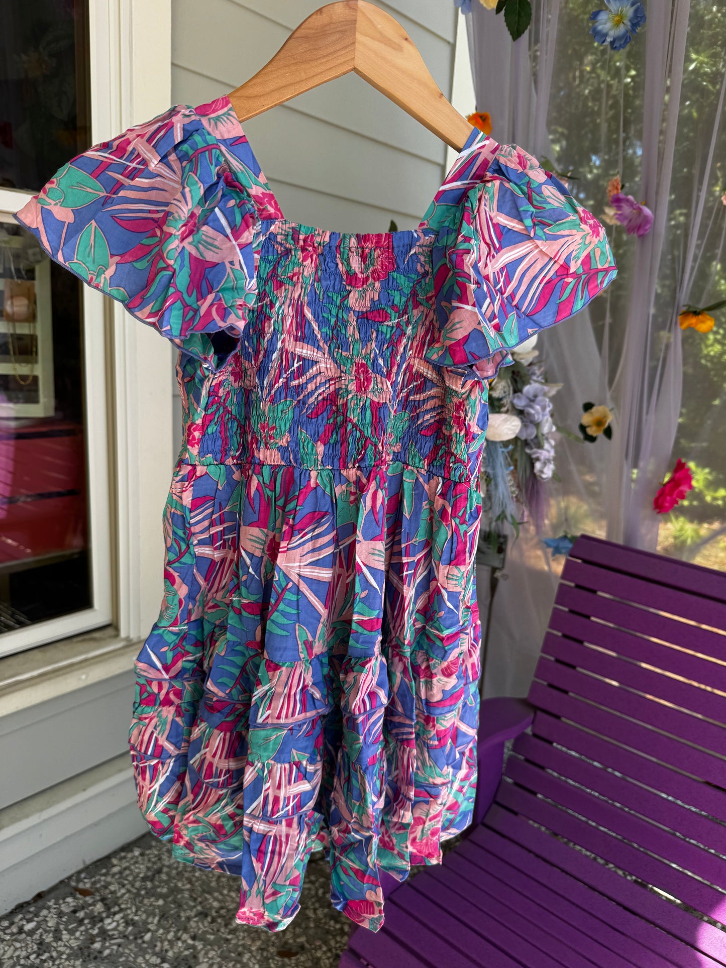 Blue Tropical Sylvia Dress