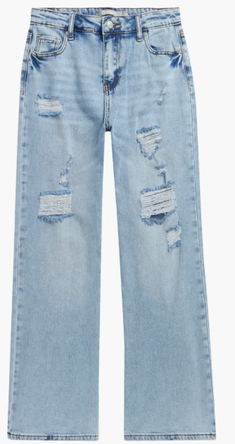 Destructed Wide Leg Jeans