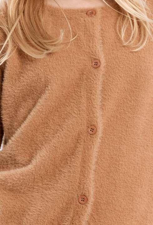 Camel Fuzzy Cardigan