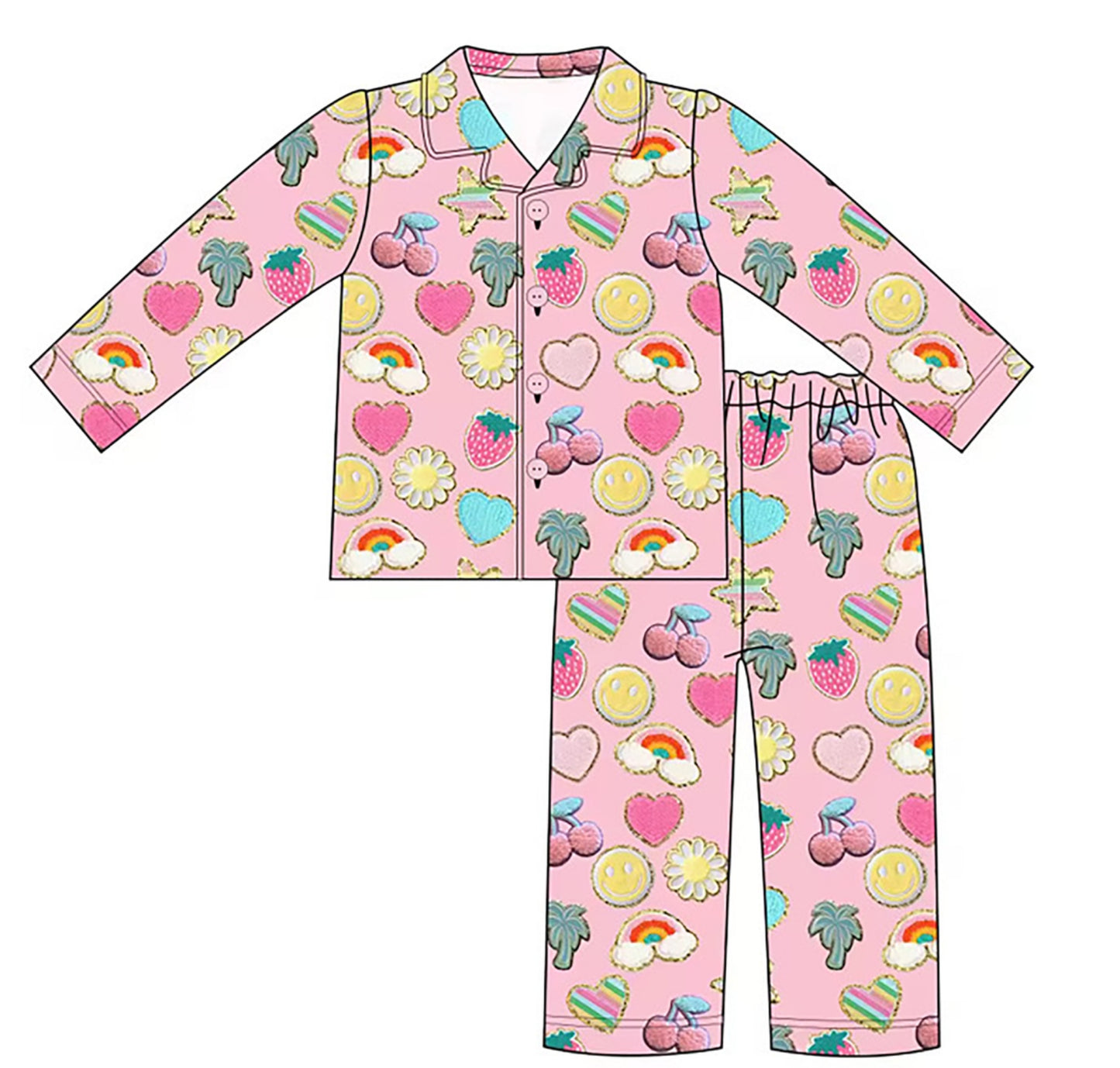 Bamboo Loungewear Set-Patches Print