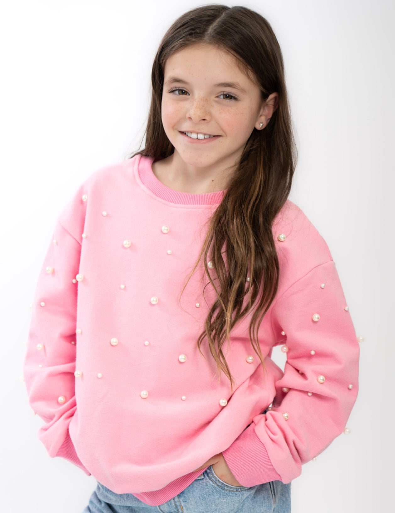 Multi Size Pearls Crewneck Sweatshirt