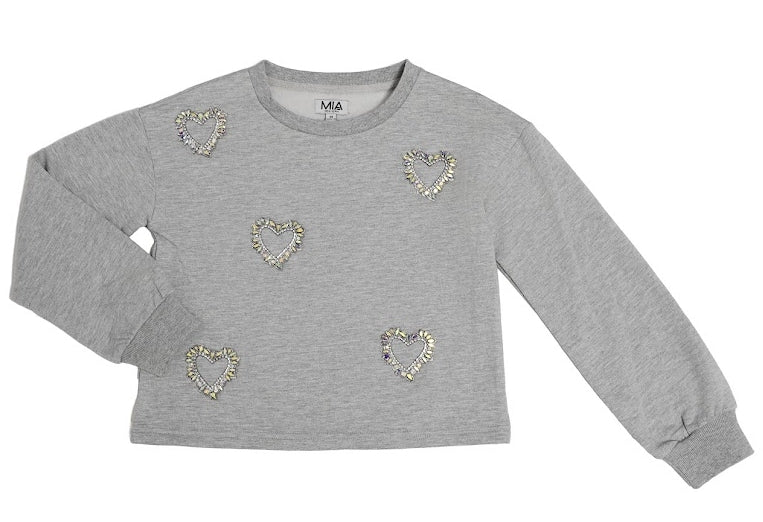 Heart Sweatshirt Heather Gray