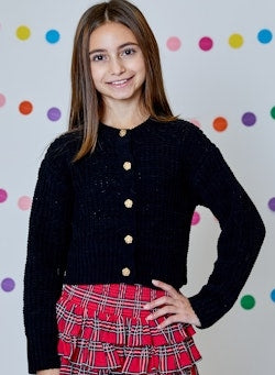 Black Rose Button Cardigan