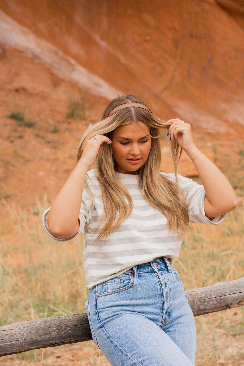 Thin Brown Leather Headband