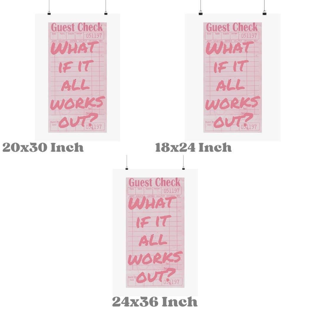 What If It All Works Out Pastel Pink Guest Check Wall Art