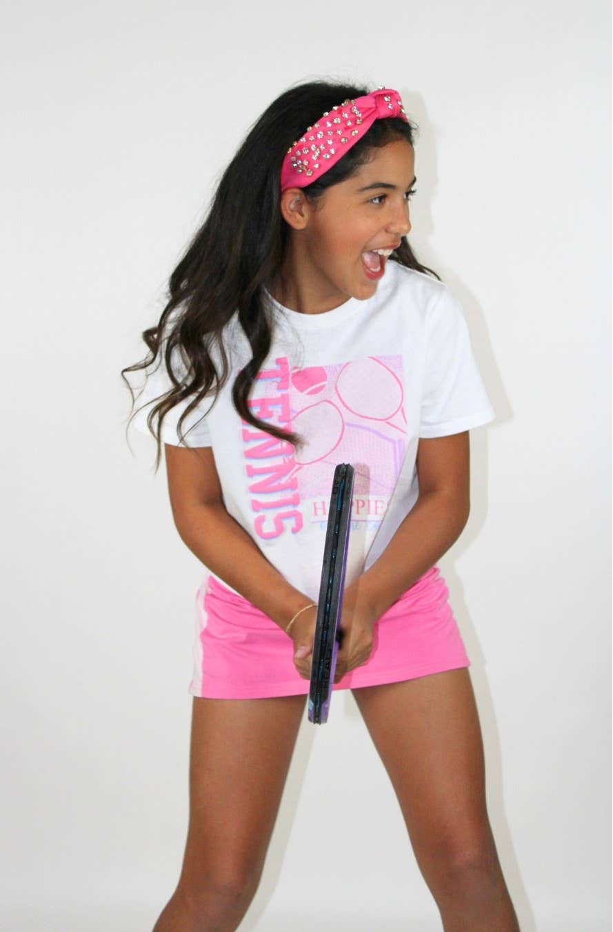 Happiest on the court graphic t-shirt