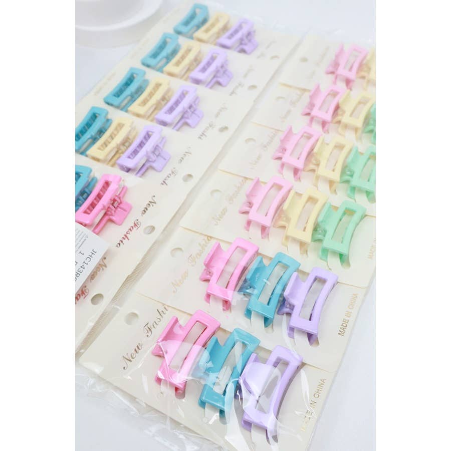3-Pcs Mini Rectangle Hair Claw Set