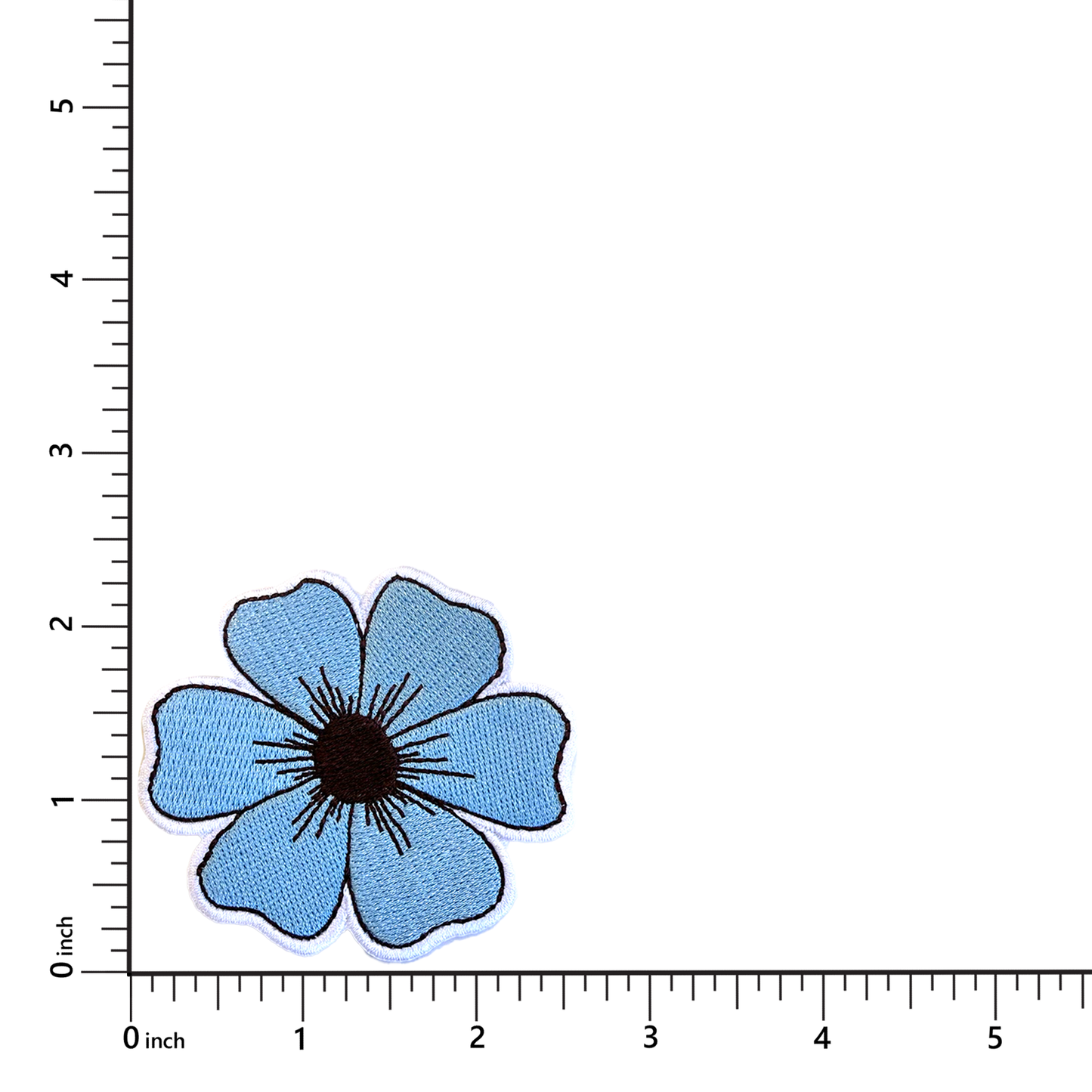 Blue Flower Iron On Patch