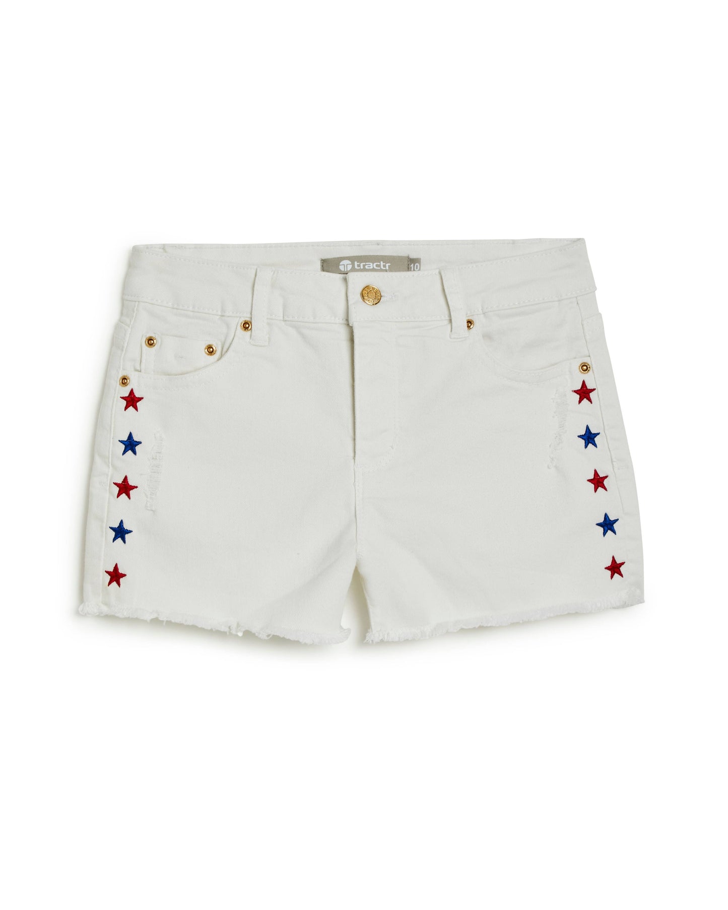 USA STAR PRINT EMBROIDERY SHORT