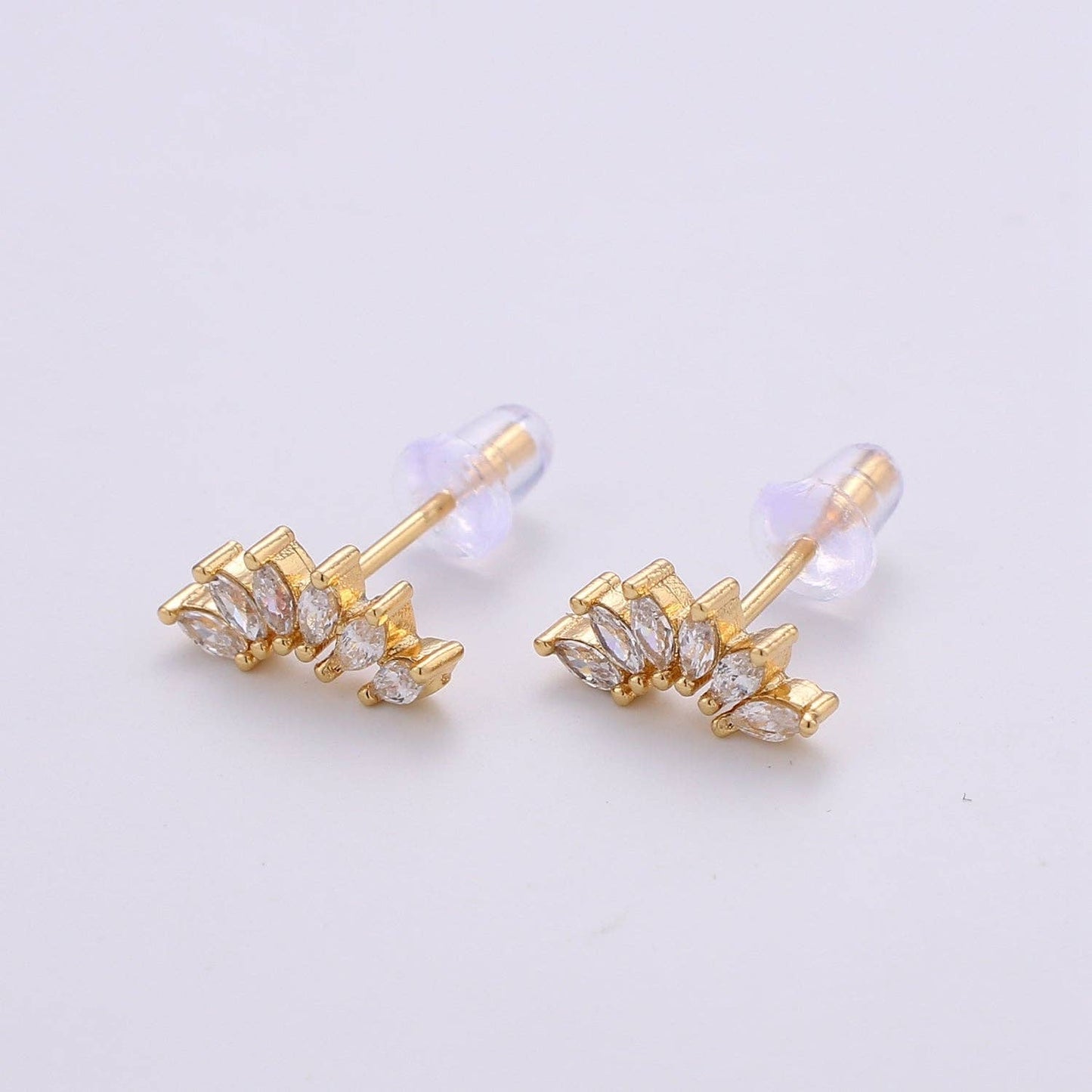 Gold Cluster Stud Earrings