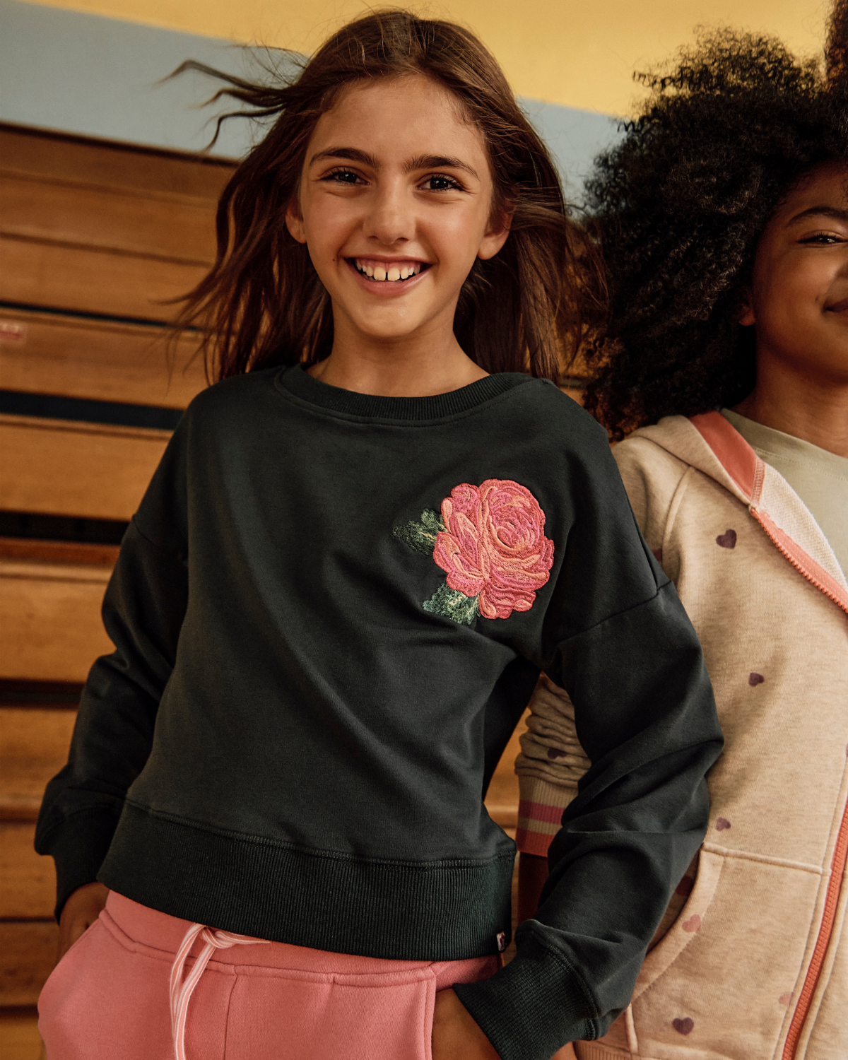 Rose Lisa Cropped Sweatshirt