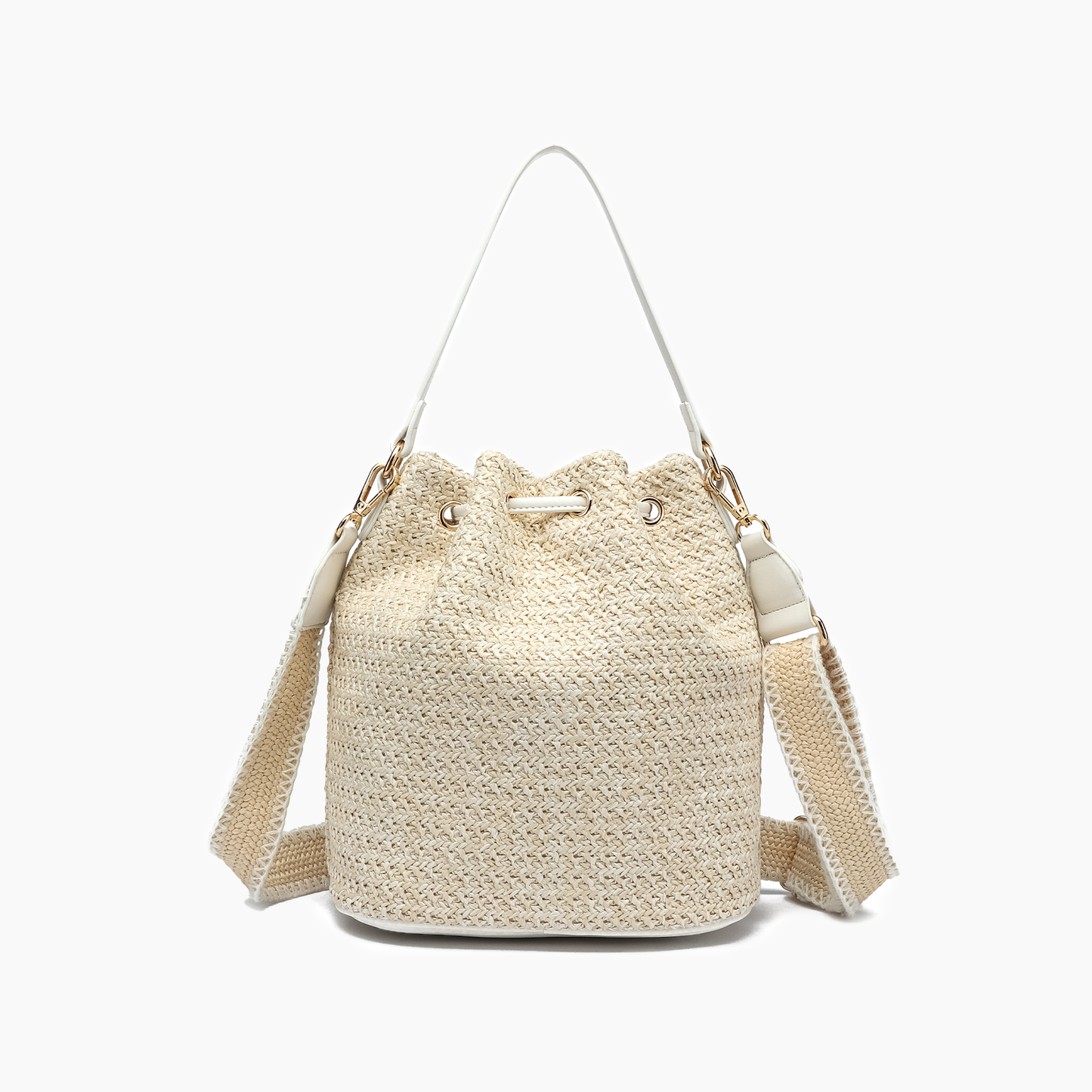 Harmony Straw Bucket Crossbody Bag