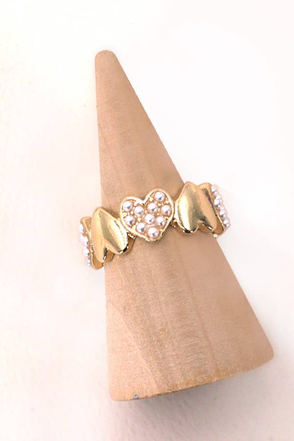 HEART PEARL RING