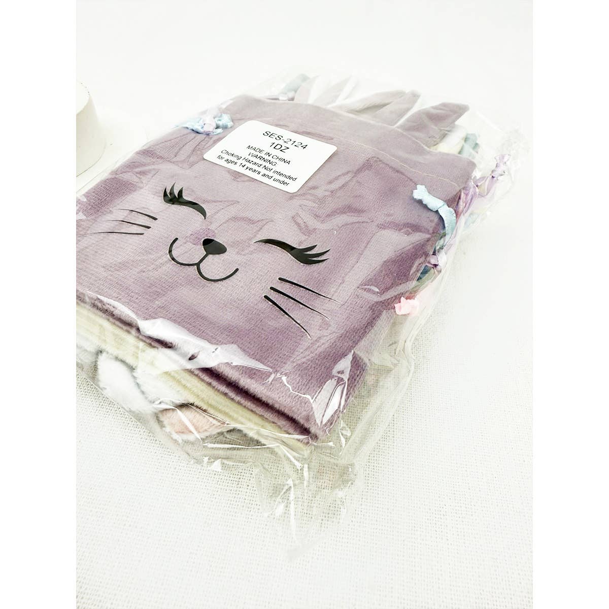 Easter Bunny Ear Velvet like Drawstrings Gift Bags