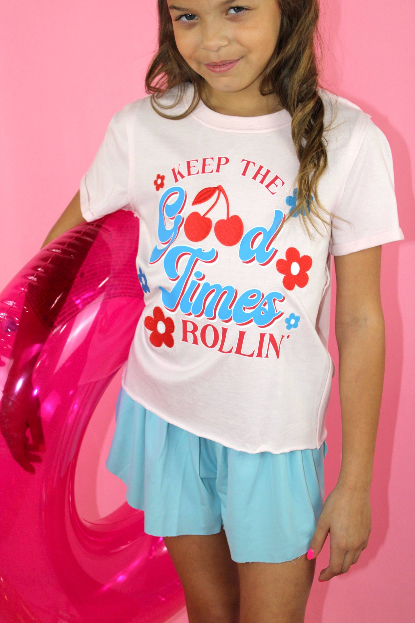 Keep the good times rollin' t-shirt-TWEEN GIRLS