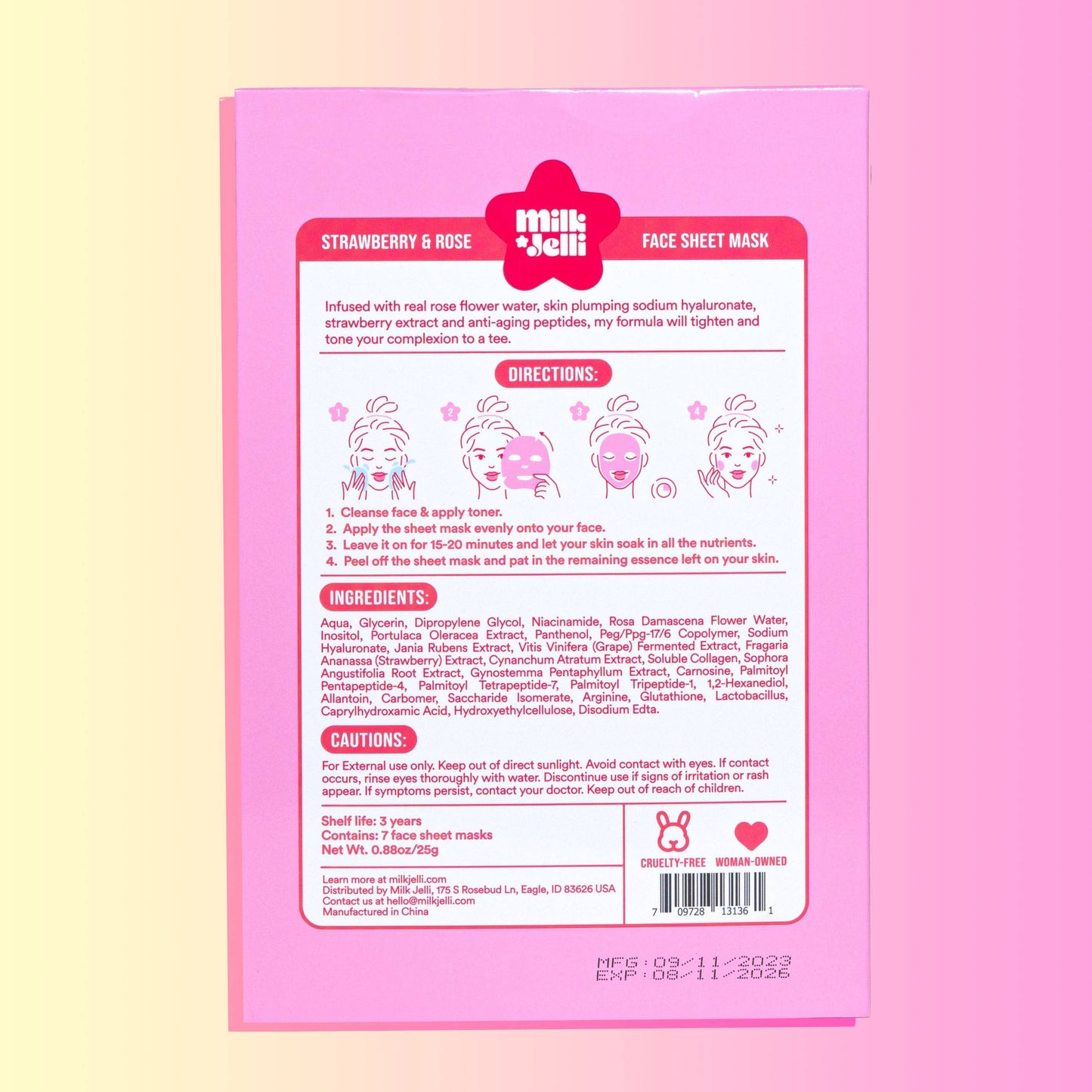 Strawberry + Rose Face Mask