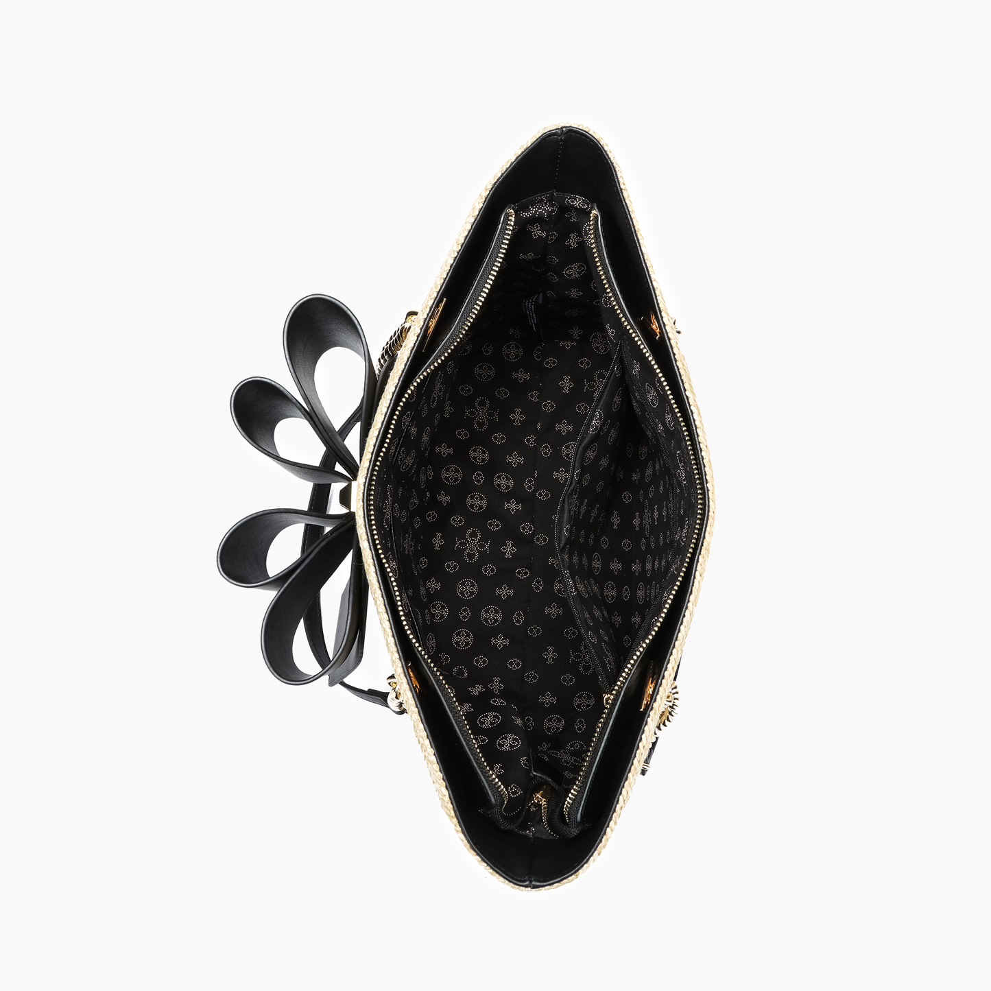 Daisy Fall Bowtie Dual Straw Tote Bag