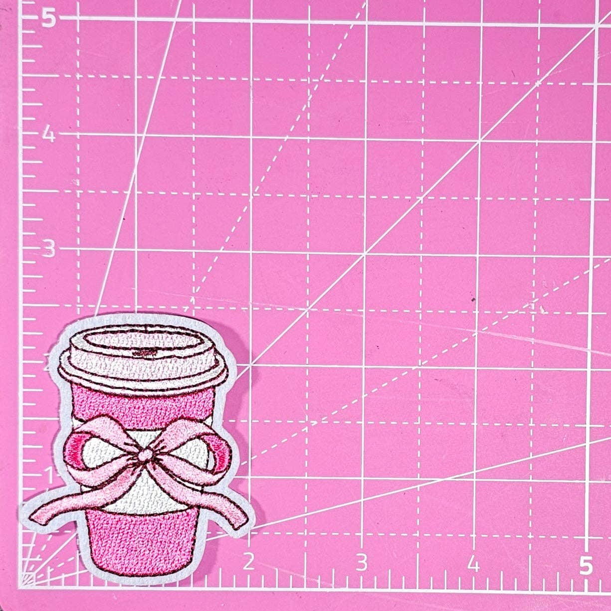 Pink Bow Coffee Patch