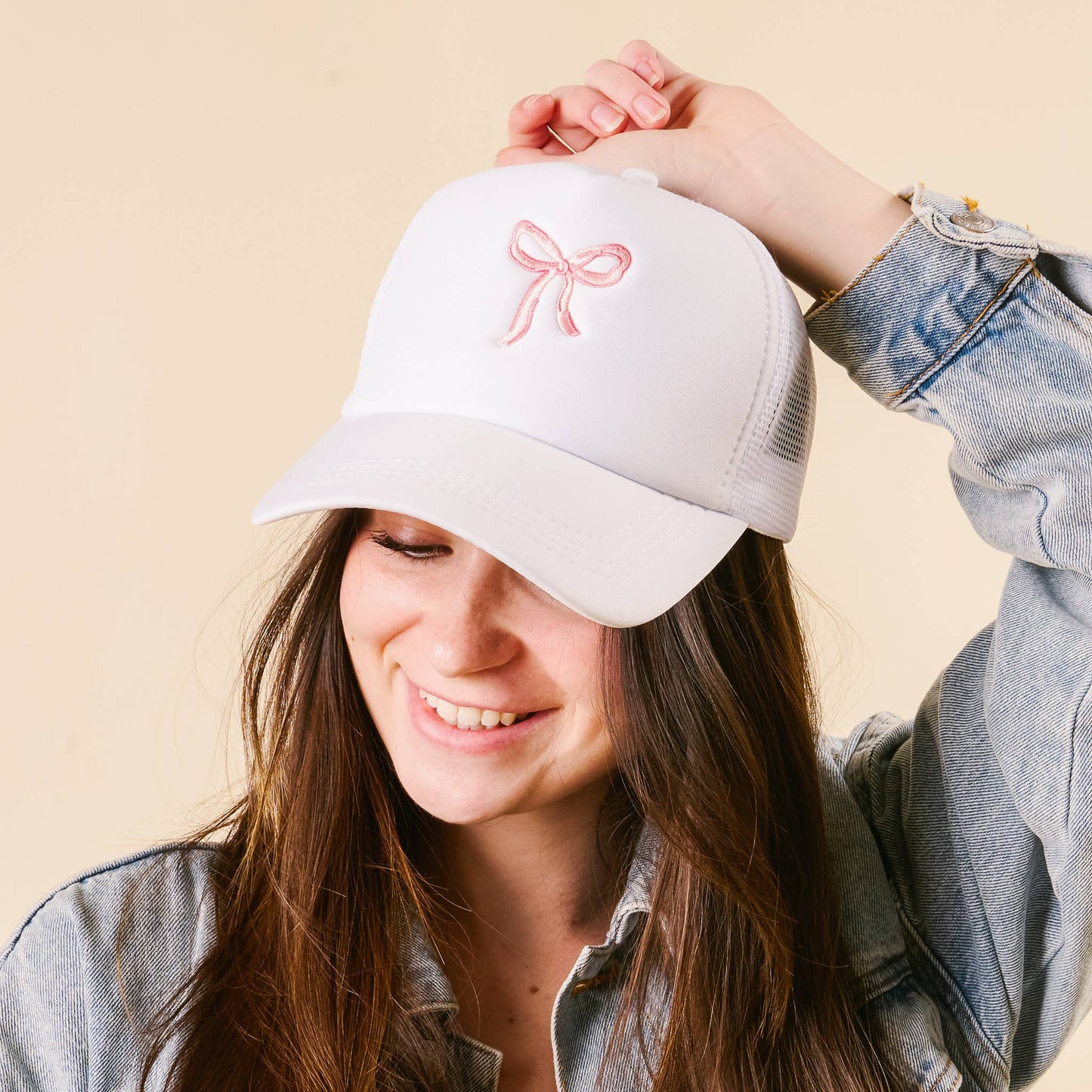 Trucker Hat-Bow Pink