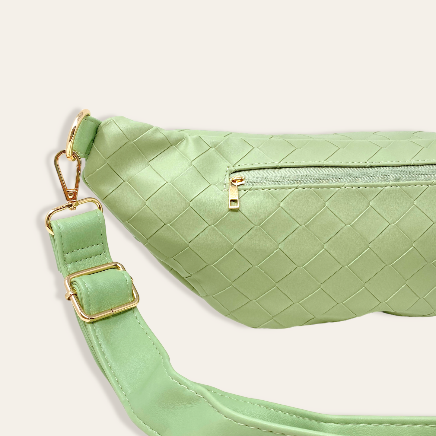 Trendy Luxe Belt Bag - Woven Sage