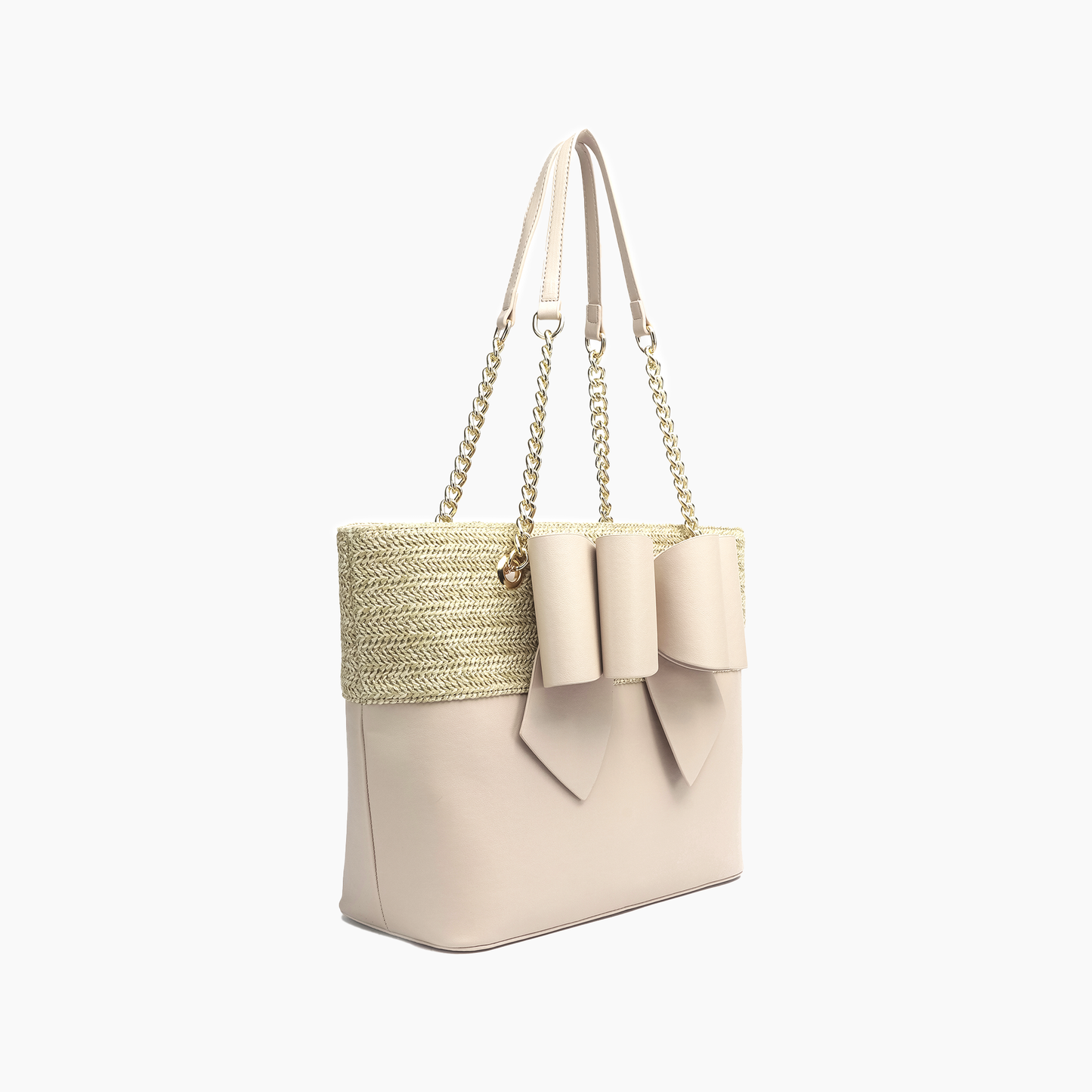 Daisy Fall Bowtie Dual Straw Tote Bag