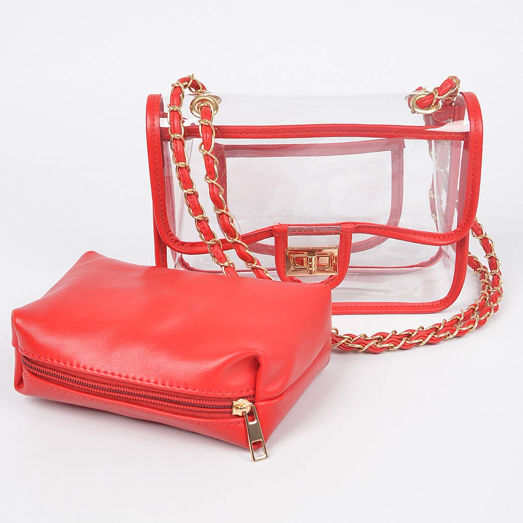 Transparent Crossbody Bag W/pouch
