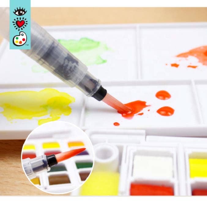 IHeartArt 12 Watercolors + Water Brush Pen
