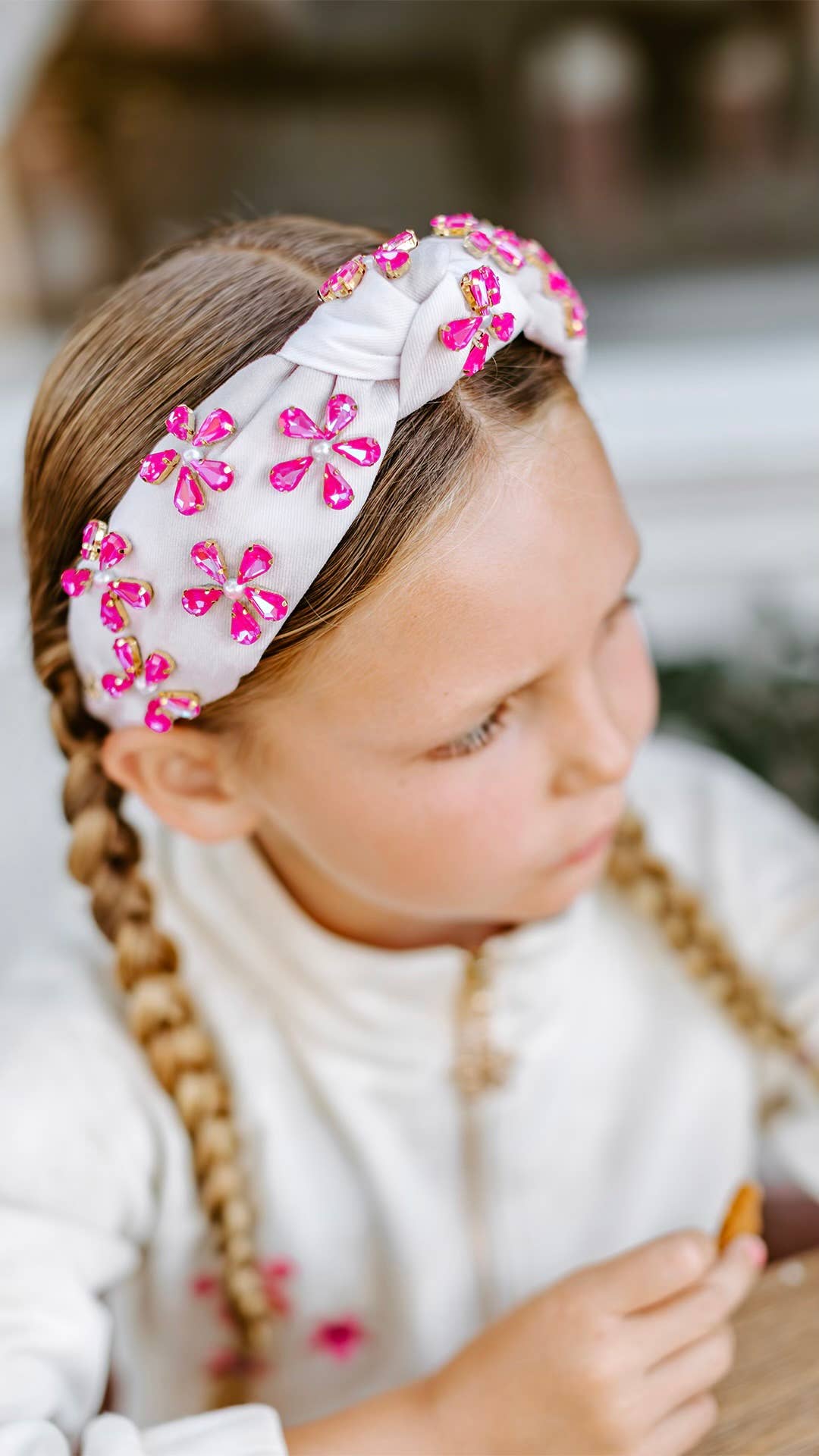 Tie Dye Flower Gem Knot Headband
