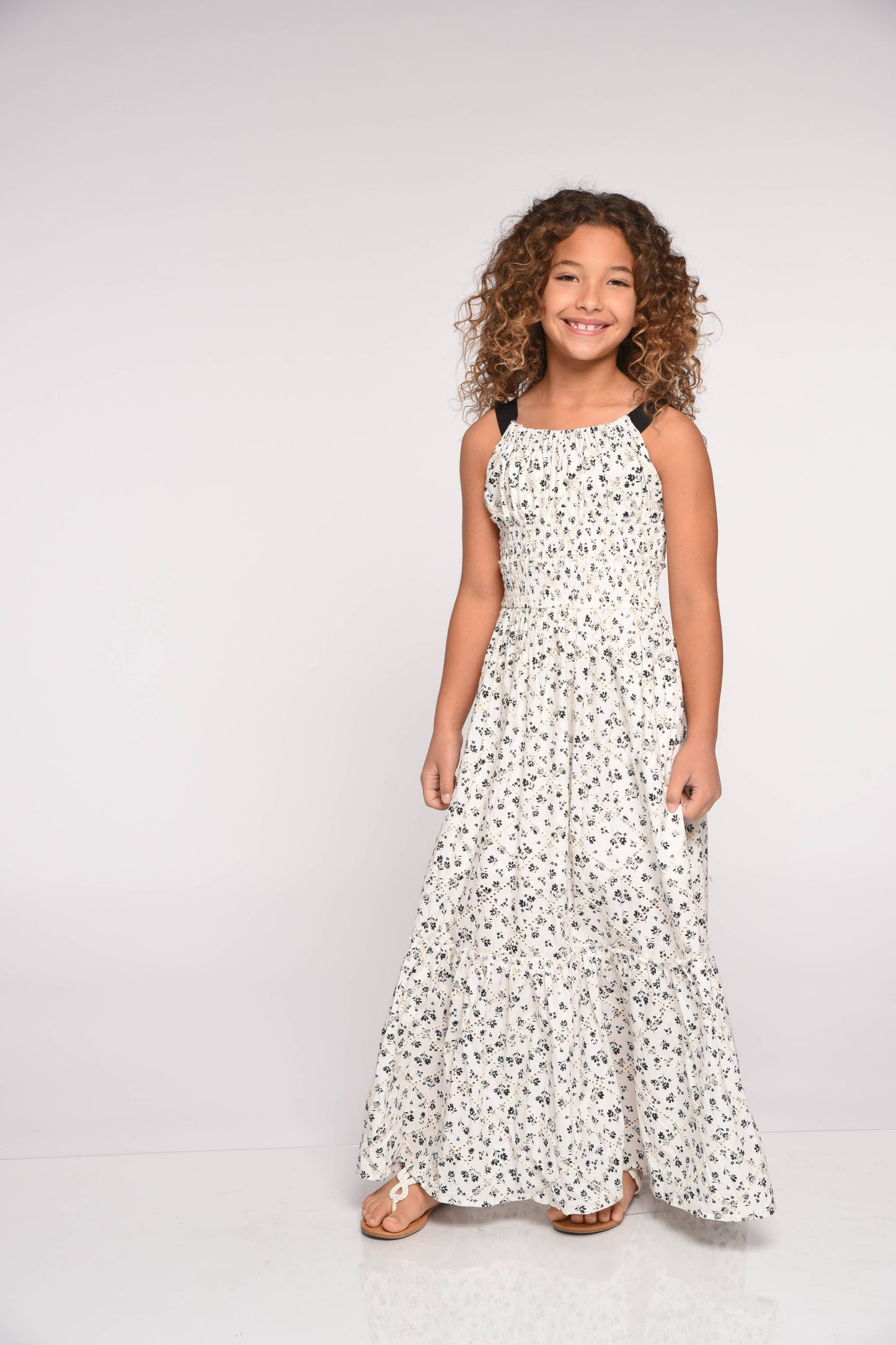SMOCKED WAIST MAXI DRESS