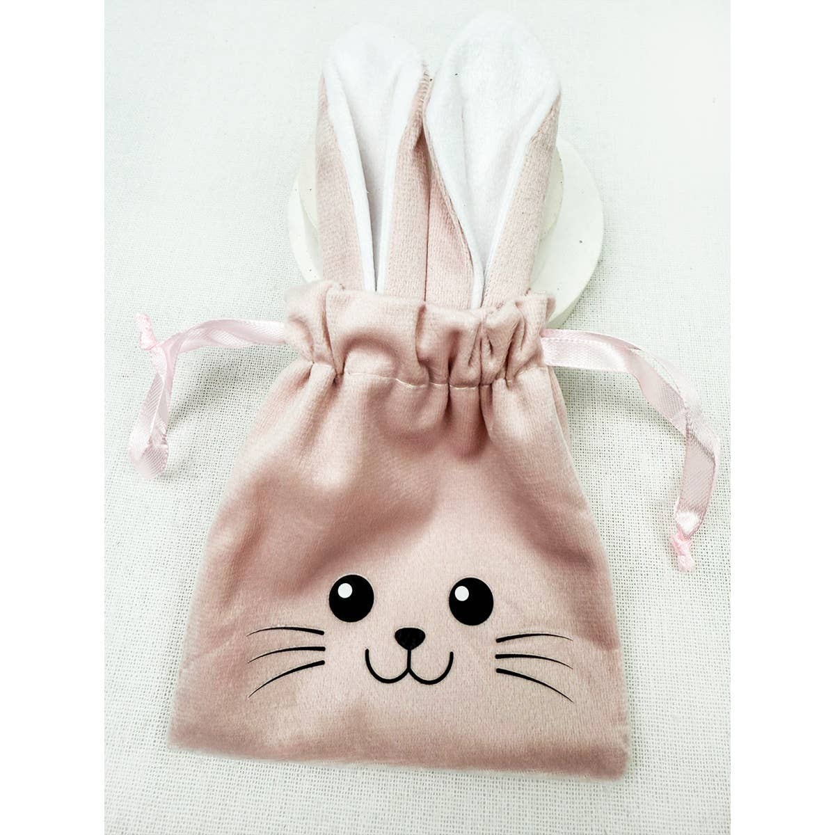 Easter Bunny Ear Velvet like Drawstrings Gift Bags