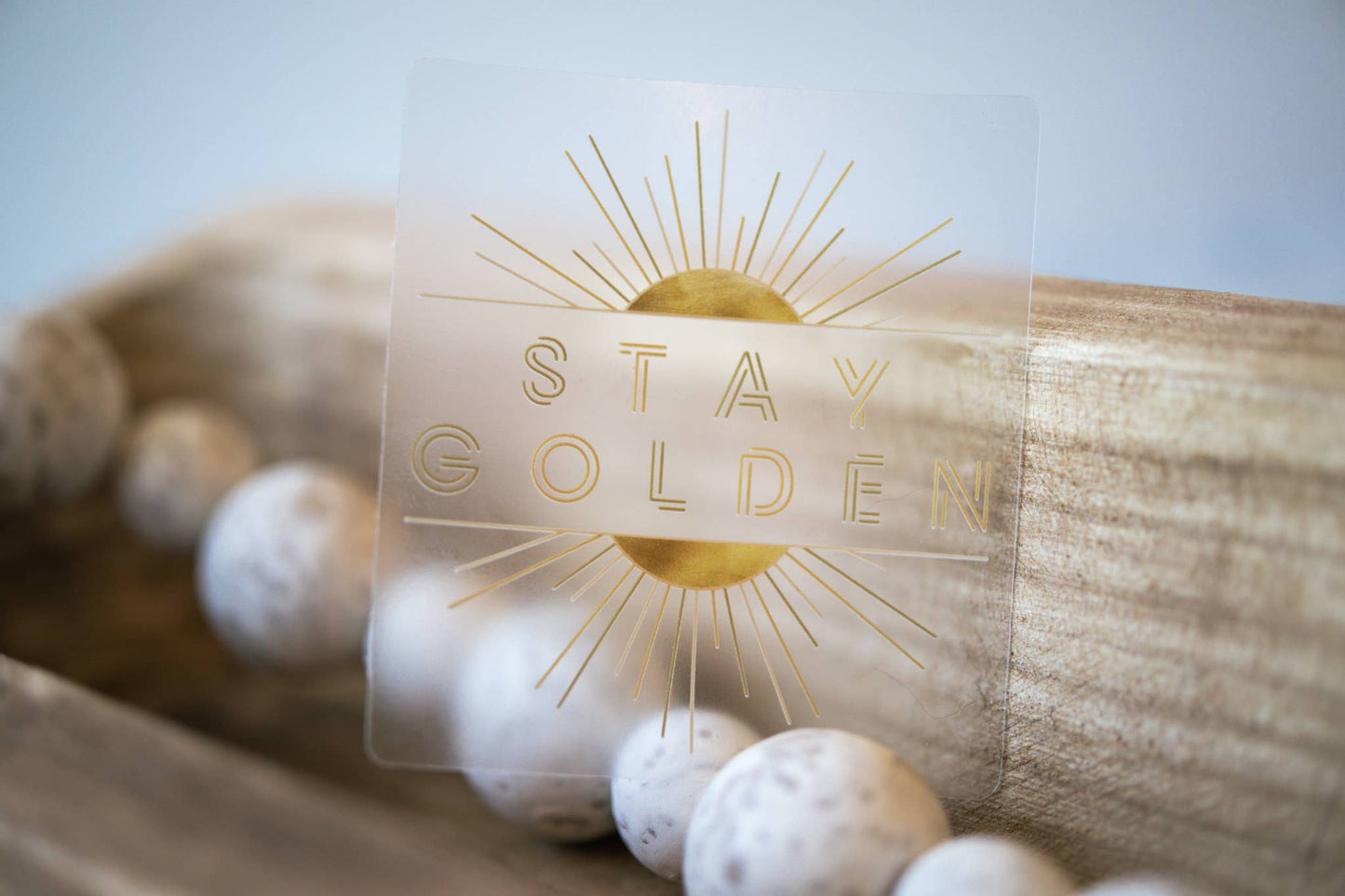 Stay Golden, Sun, Clear Vinyl Sticker, 3in.