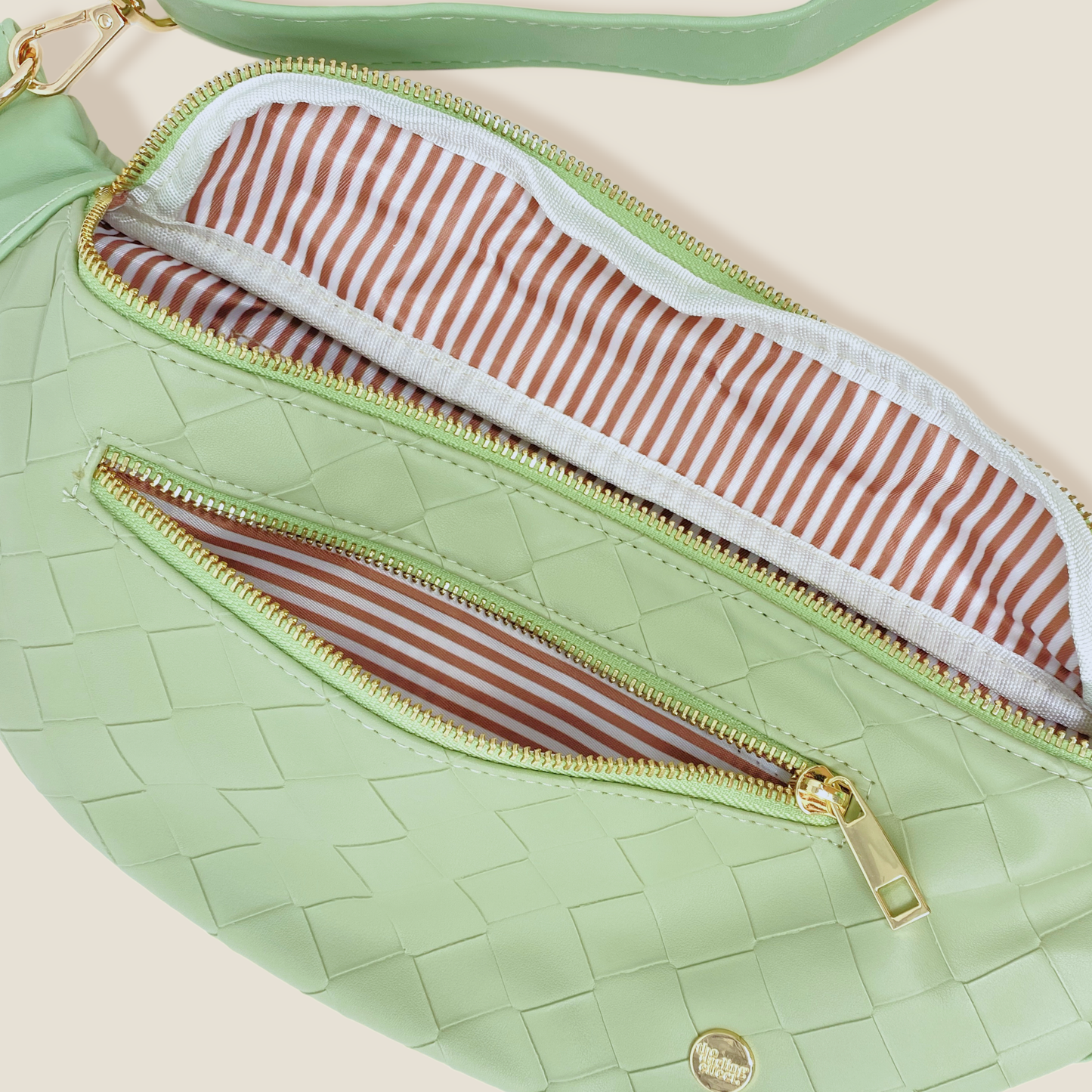 Trendy Luxe Belt Bag - Woven Sage