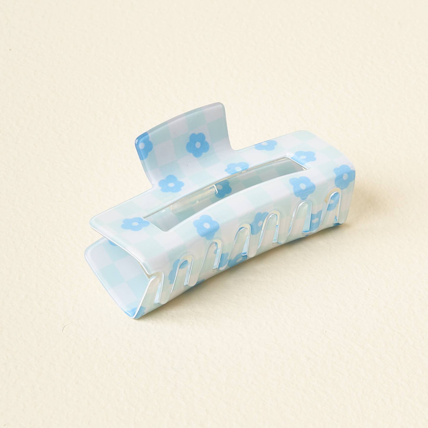 Claw Clip-Check Blue