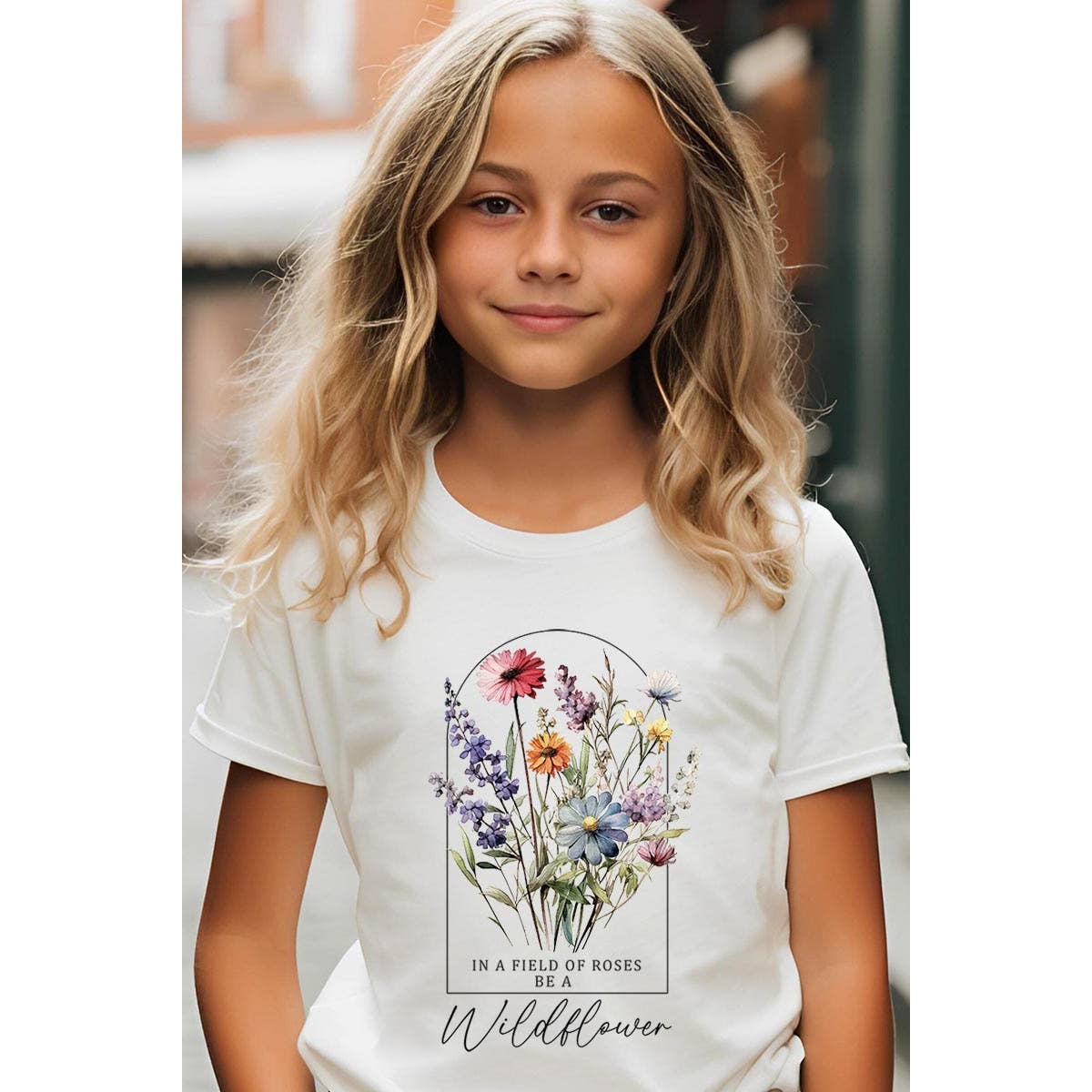 Rose Wildflower Floral Meadow Kids Graphic T Shirt