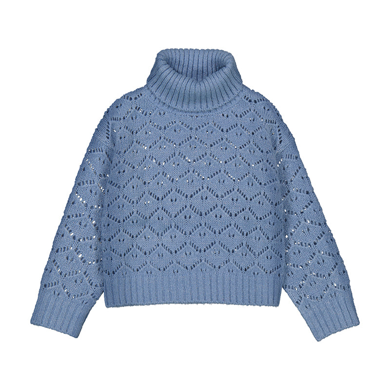 Openwork turtleneck jersey