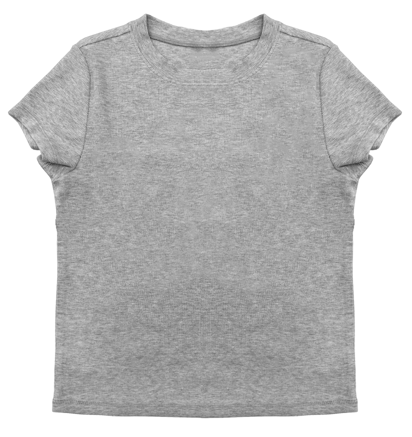 Juniors Rib SS Crew Neck Top
