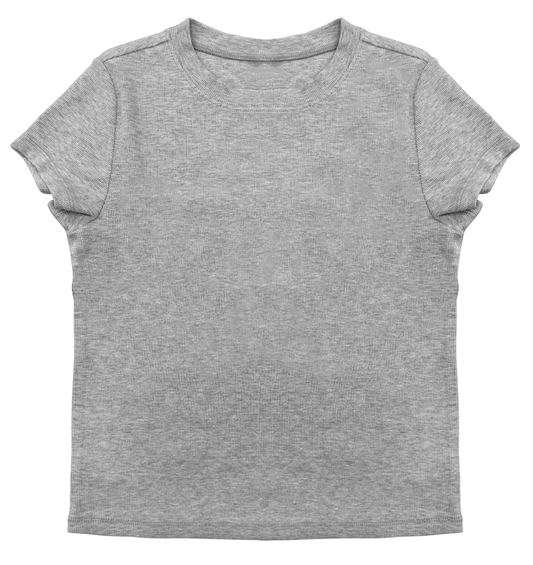 Juniors Rib SS Crew Neck Top