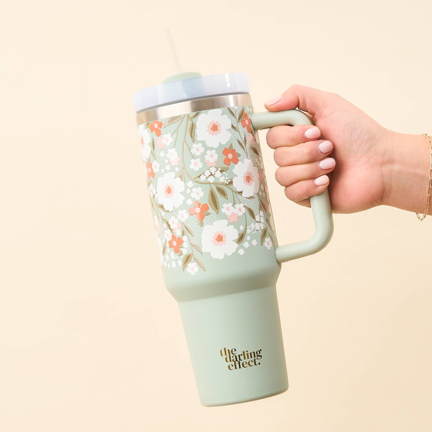 40 oz Take Me Everywhere Tumbler-Floral Haven Sage