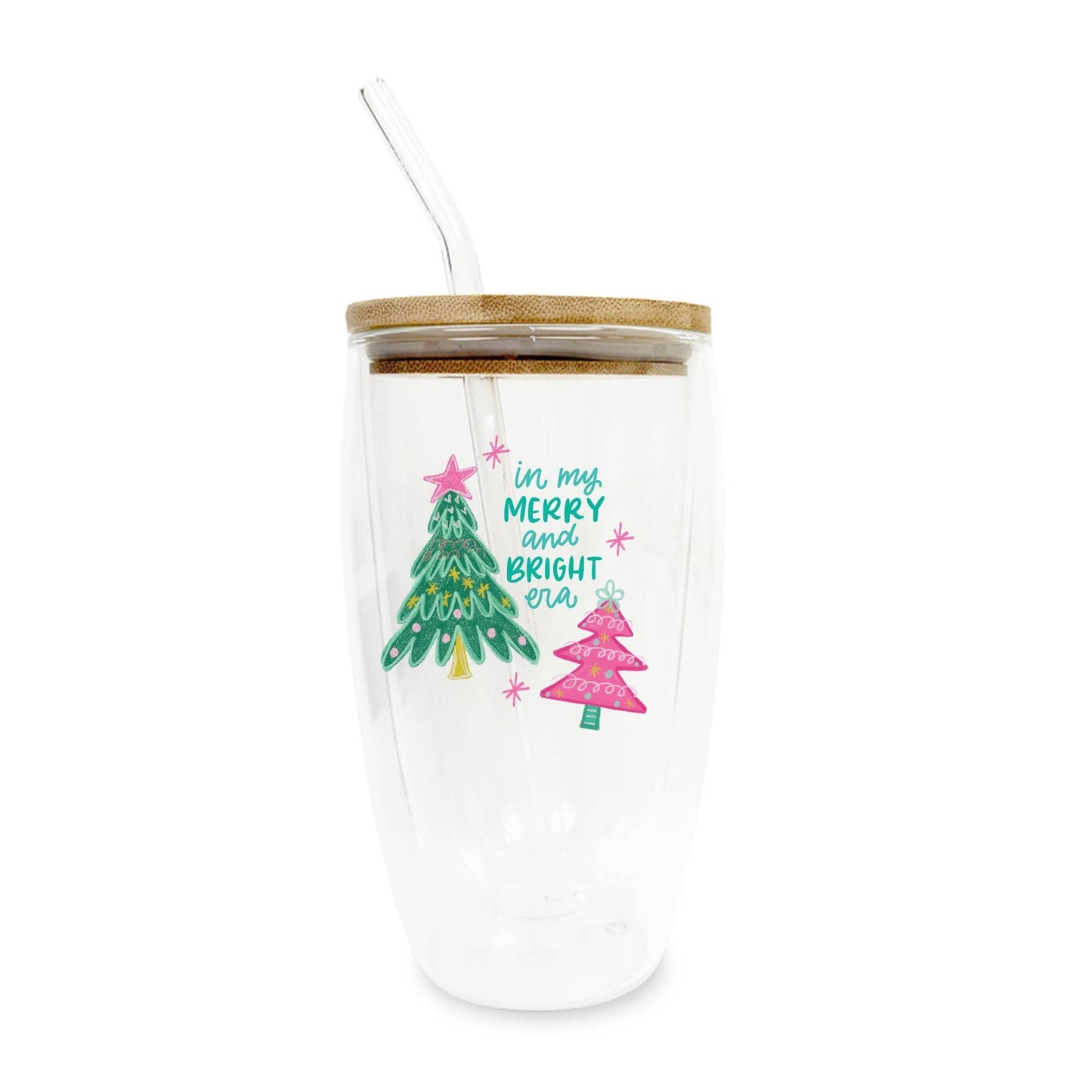 Merry and Bright Glass Cup