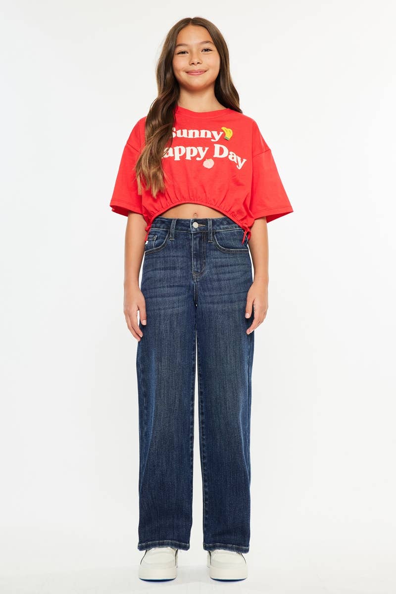 YOUTH HIGH RISE WIDE LEG JEANS