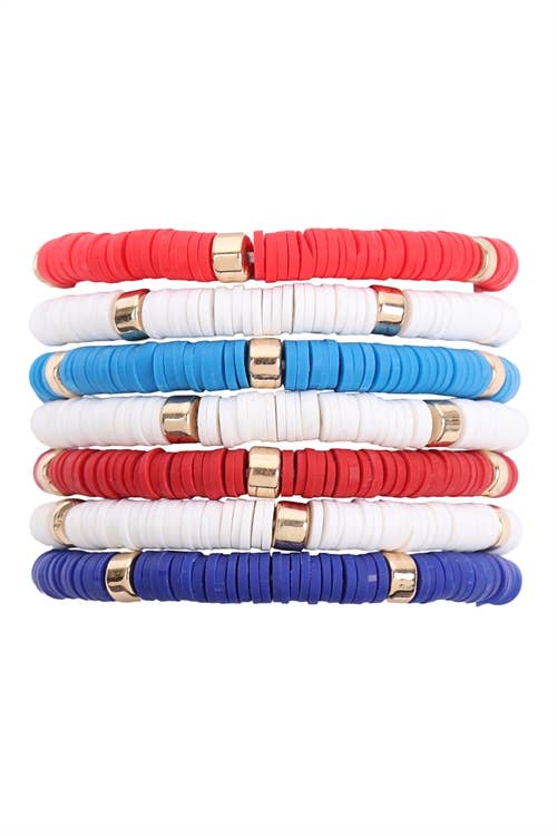 MULTI-LINE LEATHER BEADED STRETCH BRACELET