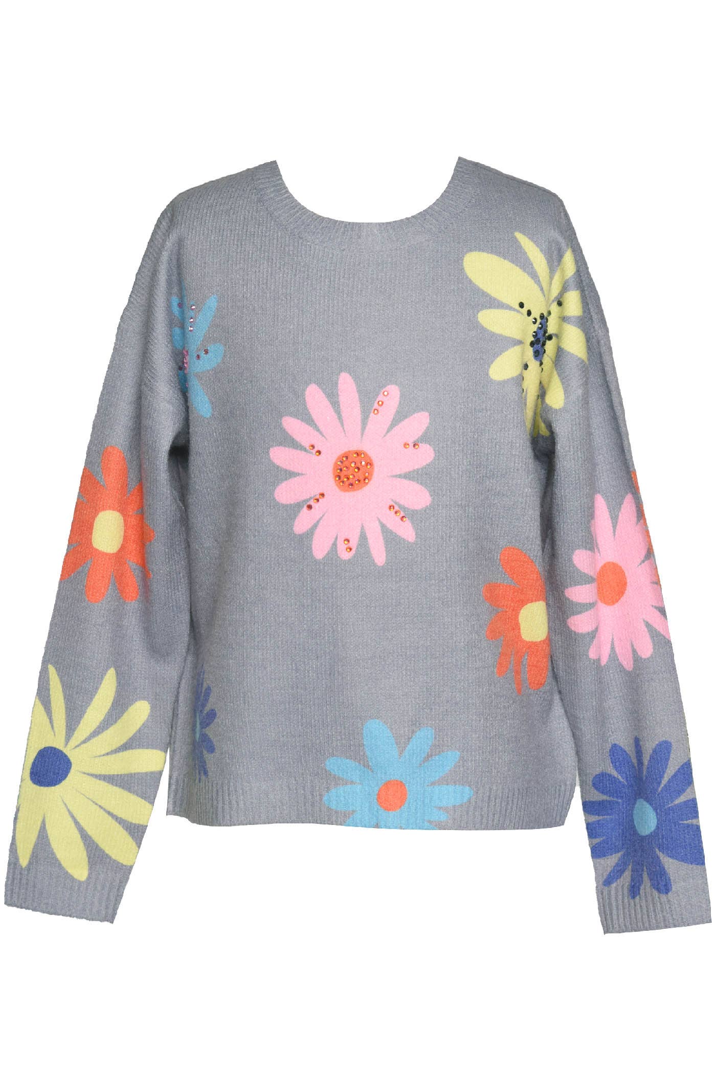 PRINTED ALL OVER FLOWER SWEATER