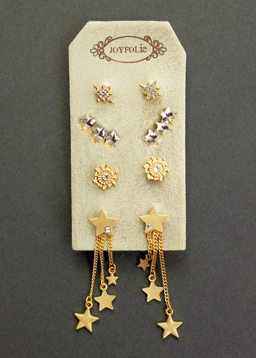 Kid's Cosmo Stud Set in Matte Gold