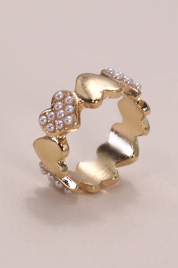 HEART PEARL RING