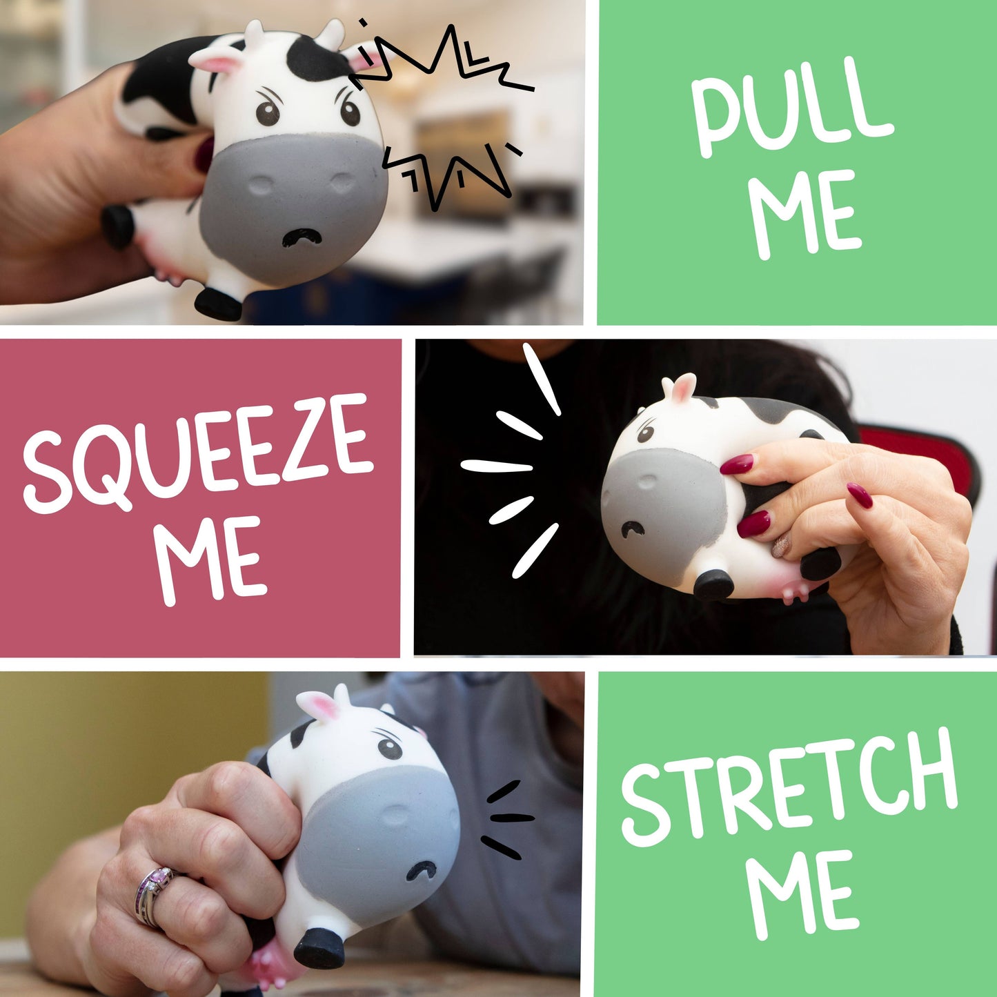 Squishy Stress Toy - Moody Cow - Novelty Fidget Squishies